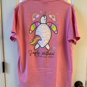 EUC Simply Southern women’s large unicorn turtle shirt